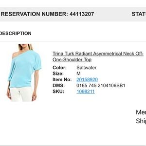 Trina Turk off the shoulder shirt